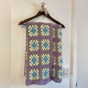 Handmade Crochet Granny Square pastel baby blanket